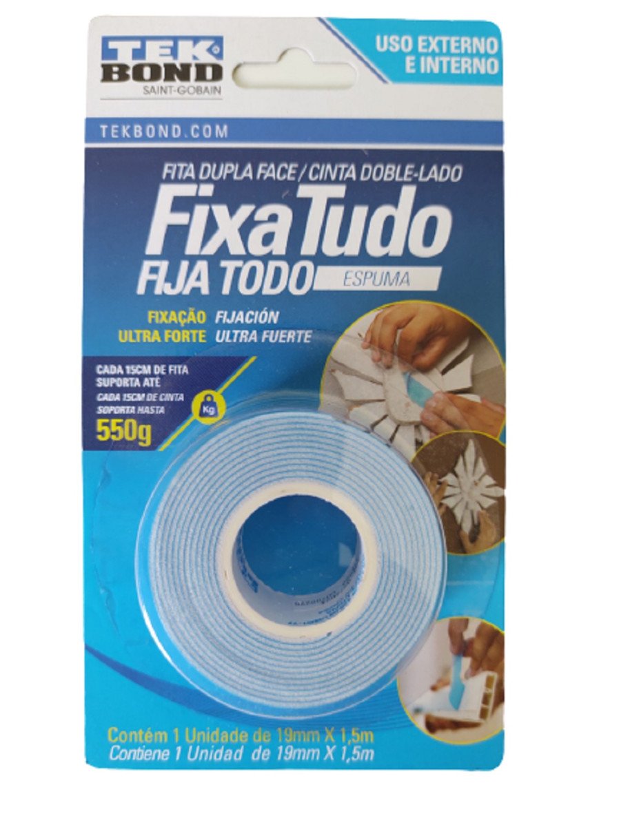 Fita Dupla Face Espuma Tekbond 19mm X 15m Biazo 4149